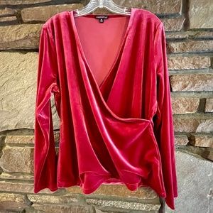 J. Crew Stretch Velvet Surplice Top